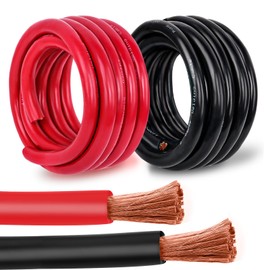 Kimbluth 2 Gauge Battery Cable Copper Wire, 10FT Red+10FT Black 2 AWG Welding Cable Standard USA OFC Wire for Automotive, Battery, Solar, Marine and Generator