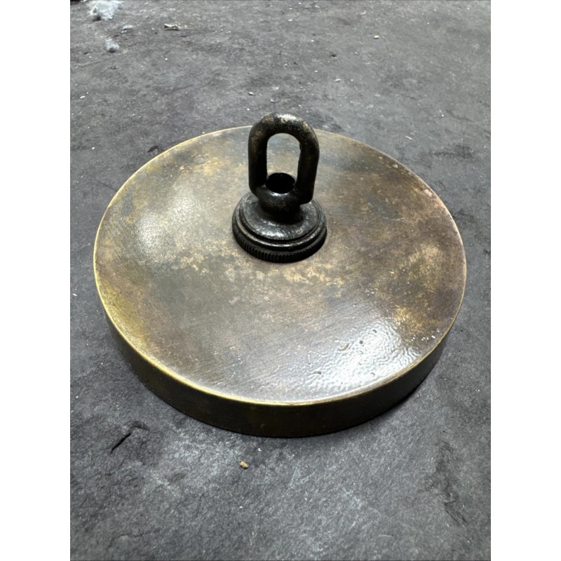 Vintage 4 3/4” Inch Wide Cast Brass Ceiling Canopy Complete