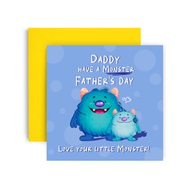 Huxters Father's Day Card for Daddy - Love Your Little Monster - from Young Children - 14.8cm (Son Fathers Day)