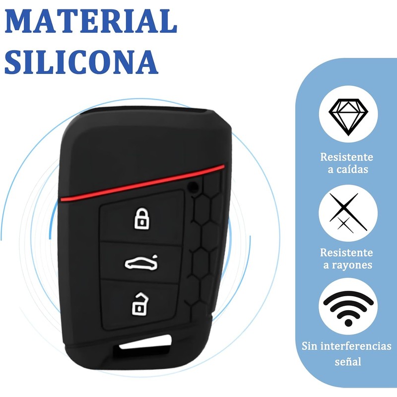 2 Piezas Funda Protección De Silicon Llave Compatible con VW