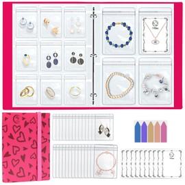 17Dec Large Transparent Jewelry Storage Book with 300 Pockets and 150 Jewelry Pouches,Travel Jewelry Organizer and Storage,Jewelry Binder Organizer for Earring,Bracelet,Necklace