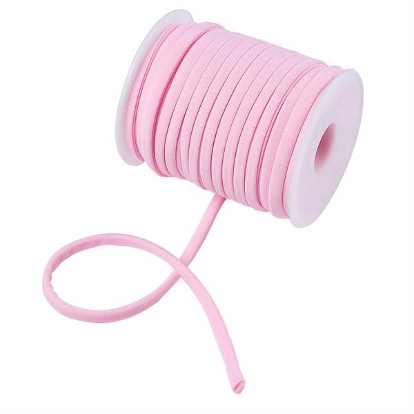 Cheriswelry 21.87 Yards 5mm Flat Nylon Cord Pink Soft Stretch