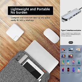 Concentrador USB C, adaptador multipuerto USB C para MacBook Pro, 6 en 1, USB C a HDMI, compatible con portátiles USB C y otros dispositivos tipo C...