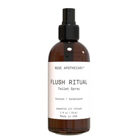 Muse Bath Apothecary Flush Ritual - Aromatic & Refreshing Toilet Spray, Use Before You Go, 2 oz, Infused with Natural Essential Oils - Coconut + Sandalwood