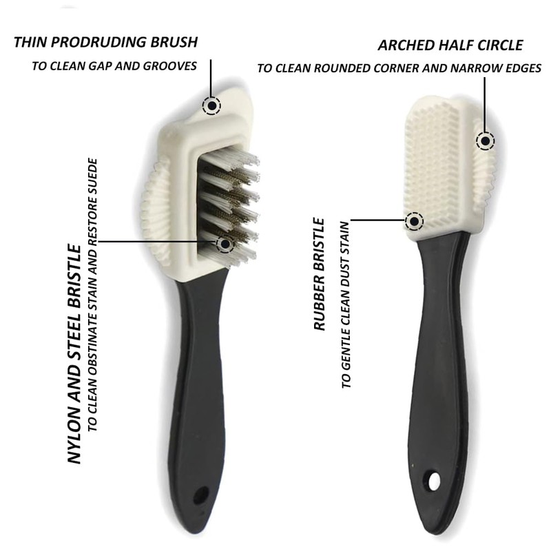 2PCS Suede Shoe Brushes, Suede & Nubuck 4-Way Leather Cleaning