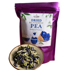 Pure Dried Butterfly Pea Flower Tea Herbal for Hot Tea Mix, Iced Teas, Smoothie, Coolers, Cocktails Mixer, Cookies, Snacks and Coffee Mix - Dried Blue Flowers Tea (50 Grams)