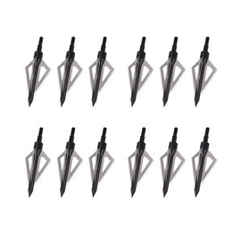 TY Archery Pack of 12 Arrowheads with 100 Grains Hunting Tips for Carbon Arrows, Crossbows, Aluminium Arrows and Fibreglass Arrows in Archery