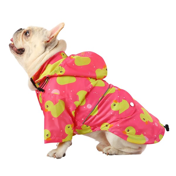 HDE Dog Raincoat Poncho Double Layer Zip Rain Jacket with