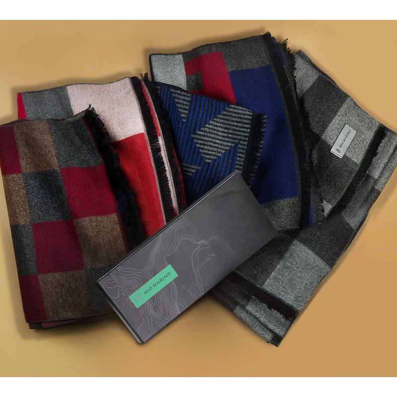 Marino's Winter Cashmere Feel - Bufanda para hombre, 100% algodón,