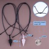 VIKCAUX 2 Pieces Crystal Matching Necklace Black Obsidian & Rose