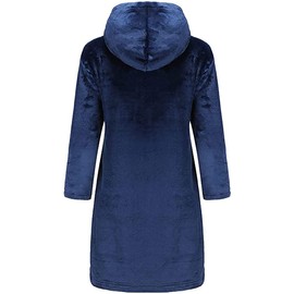 Kids Robe Boys Hooded Fleece Sleep Robe Cotton Towel Animal Soft Bathrobe（Navy,15-16Years）