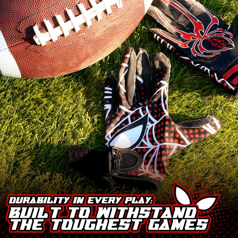 Alytree Youth American Football Gloves, Sticky Receiver Gloves with Super