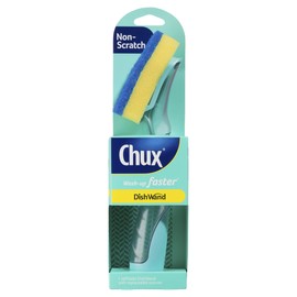 Chux Dishwand Handle, Soap Dispensing Dishwand with Non-Scratch Angled Scrubber, 1 Count