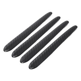 Hihaha Door Guard Set/Exterior Car Side Door Guard for Car Vehicle RV Truck Pickup/Anti-scratch Collision Glue / 4 Pcs Carbon Fiber Pattern Black