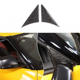 Fit for Toyota Supra GR A90 A91 MK5 2019-2024 Real Carbon Fiber Rearview Mirror Side Spoiler Trim Cover Stickers, Channel The Car Air, Reduce The Wind Noise Inside The Car, 2PCS (Black)