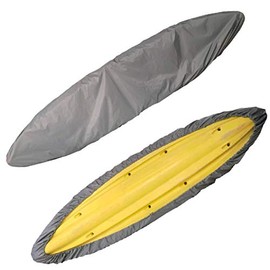 J&C Kayak Covers for Outdoor Storage Waterproof Canoe Cover Dust Proof Fits for 10ft 12ft 13ft 14ft 15 16 17 18 19 ft 200D Polyester Anti Sunlight (Gray, 16.7 - 18ft /5.1 - 5.5m)