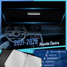 Tombyda Windshield Sunshade for Hyundai Elantra 2021-2025 Front Window Sun Shade Custom Sunscreen Double Layers Design