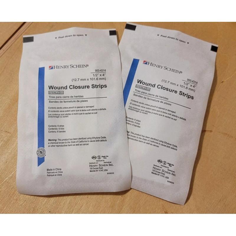 Henry Schein Wound CLOSURE strips 1/2 X 4 Inch. Quantity