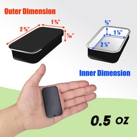 Cubic Ape Slide Top Tin Containers for Lip Balm, Solid Perfume (8-Pack, w/Labels) - Empty Small Cosmetics Metal Boxes with Sliding Lids (Matt Black, 0.5 OZ)