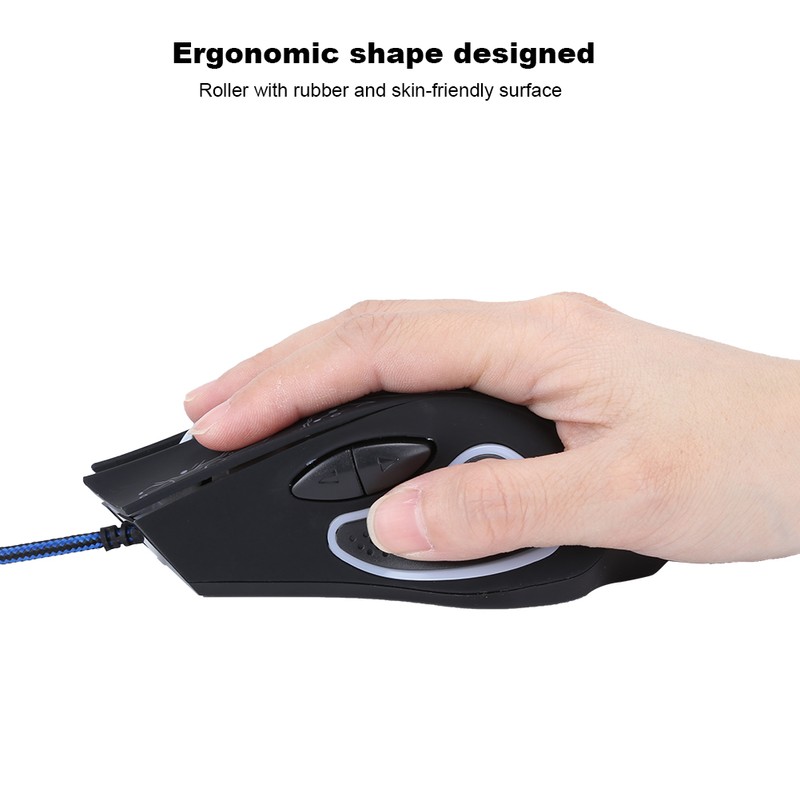 Wired Mouse LED Luminous 6 Key USB Home Office Gaming