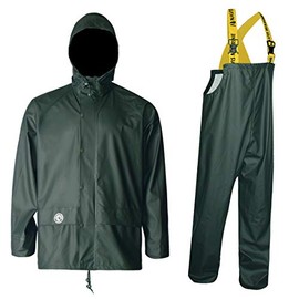 Navis Marine Rain Suit for Men Women Heavy Duty Workwear Waterproof Jacket with Pants 3 Pieces (Forest Green, Medium)