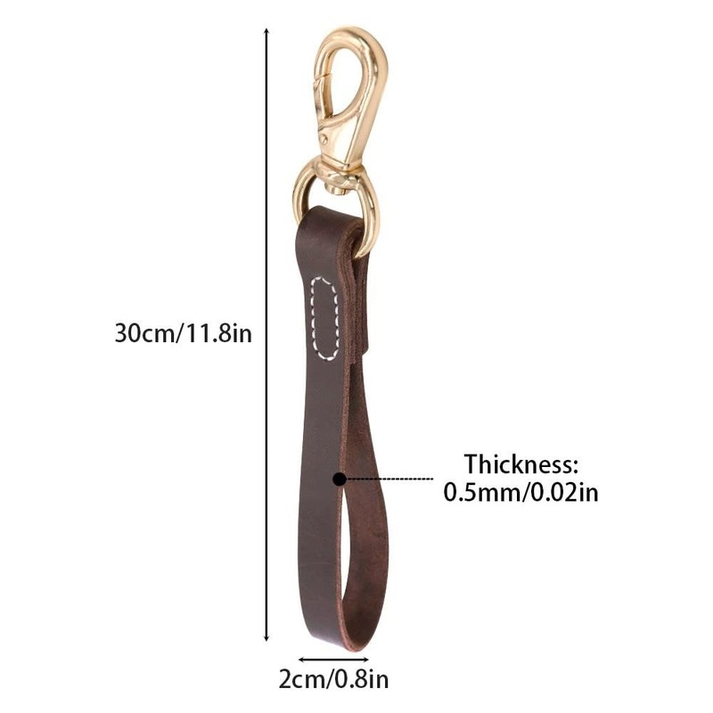 DONGKER 11.8" Short Dog Leash, Leather No Tangle Dog Leash