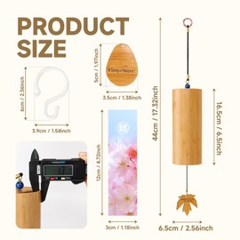 OcarinaWind Outdoor Bamboo Wind Chimes, Small Wooden Handcrafted Chimes with Calming Deep Tones & Natural Beautiful (C Major) Sound, Home Decor Gift Idea, Idea