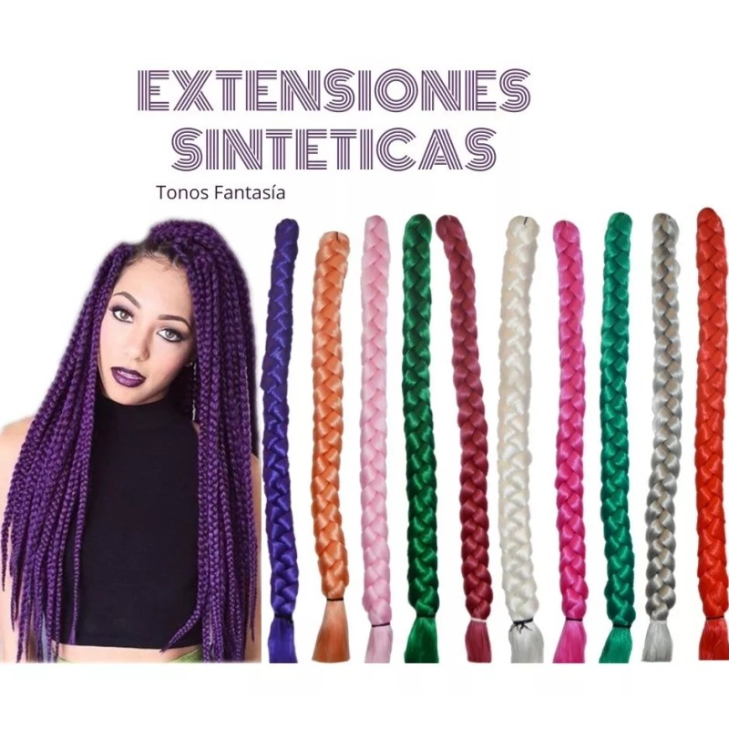 Sintético 3 Extensiones De Cabello Sintetico Para Trenzas 58cm
