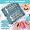 Stricknadeln Set 20 cm mit Stricknadel Aufbewahrung Organizer, Aeelike Edelstahl