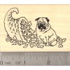 RubberHedgehog Pug Dog Thanksgiving Cornucopia Rubber Stamp J14706 WM