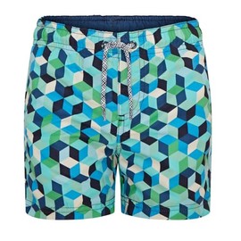 RIPT Boys Essentials Quick Dry UV 50 Sun Protection Swim Shorts Swimming Trunks Blue Geometric Print 11-12 Years