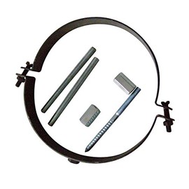 Kamino-Flam Stove Pipe Tube Holder, Wall Bracket with Screw, Adjustable Pipe Clamp approx. 120 mm Diameter, Steel Support Bracket for Chimney Pipes, Senotherm Coated Flue Clamp Holder, Grey