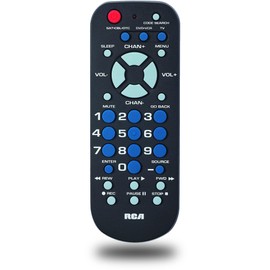 RCA 3-Device Palm-Sized Universal Remote, Long Range IR, Replaces Most Major Remote Brands, Designed for Comfort, RCR503BE