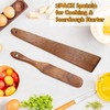 2Pcs Wood Spurtle 10"&12'' Teak Wood Spatula Set for Sourdough