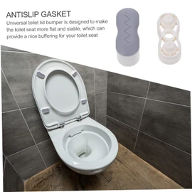 WOONEKY 8pcs Slip Toilet Seat Cushioning Pads Durable Gaskets for Noise Reduction Stability Upgraded Design for Comfortable Use and Easy Installation