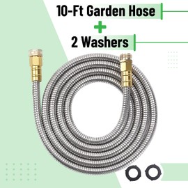 UNCO 10 Feet Stainless Steel No Kink Metal Garden Hose