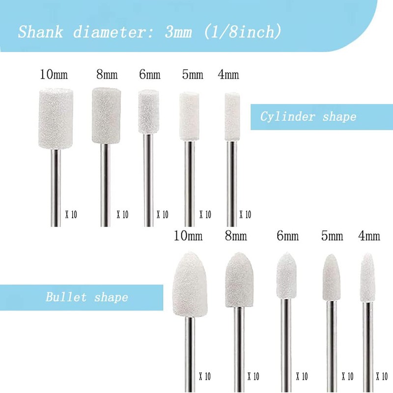 Luo ke 100 Pcs Wool Polishing Bits - 1/8 Inch