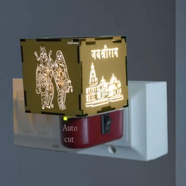 SIGNAMIO® Auto Cut Off Wooden Incense Aroma Kapoor Dhoop Camphor dani Oil Diffuser Burner with Night Lamp Electrical kapuram Machine Stand Holder for Home/Office DN-Ram mandir