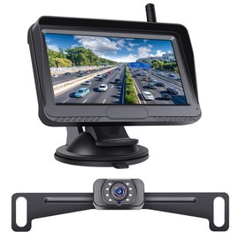 Wireless Backup Camera with Stable Digital Signal 4.3 Inch Rear View Camera Monitor System HD 1080P Night Vision Waterproof Reverse Cam for Car, Truck, SUV, Van, Trailer, RV