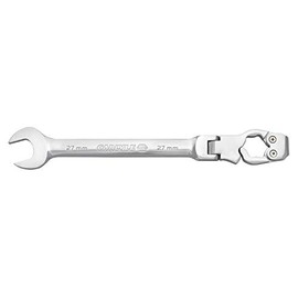 AGS Ratcheting Flare Nut Brake Line Wrench, Metric, Open Flex, 27mm - For Brake, Fuel, Tranmission Lines, & Cables