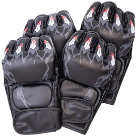 PEARL Sports Sparring Gloves: Set of 2 Half Finger Boxing Gloves with Ankle Padding, Large (Sanda Gloves, Half Finger Kickboxing Gloves)