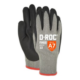 MAGID D-ROC Lightweight Hyperon NitriX Grip Technology Palm Coated Work Gloves – Cut Level A7 (12 Pair), Grey, 12/XXXL