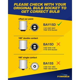 Tomhasa 1157 - Bombillas LED de repuesto para bombillas intermitentes, color amarillo ámbar BAY15D 7528 2057 2357 LED de repuesto para luces intermitentes delanteras y traseras, luces intermitentes