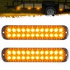 Partsam 2Pcs 7.5 inch Aluminum Housing Amber 24LEDs Trailer Side