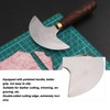 Leather Round Head Knife Walnut Wooden Handle Large Double Sided