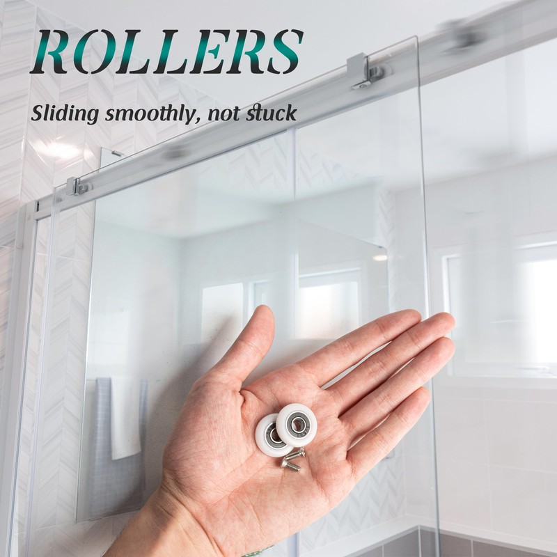 SPDYCESS Pack of 12 Shower Cubicle Rollers, Sliding Door Replacement