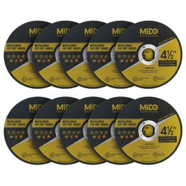 MIDO Professional Abrasive Discs 10 Packs 115 mm Ultra Thin 1mm Metal Cutting Discs for Stainless Steel Angle Grinder