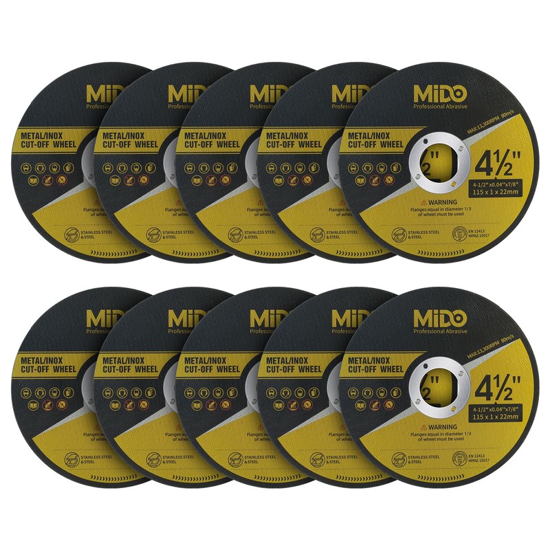 MIDO Professional Abrasive Discs 10 Packs 115 mm Ultra Thin