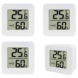4 Pcs Room Thermometer, Thermometer Room Temperature, Digital Thermometer Room, Indoor Outdoor Hygrometer with High Accuracy for Home Office Baby Room