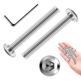 30Pcs M6 x 45mm M6 Screws Flat Head Socket Cap Screw Bolts Furniture Bolts, Allen Socket Drive M6 Bolt, Stainless Steel 304, Bright Finish M6x1.0 Bolt by Marysino